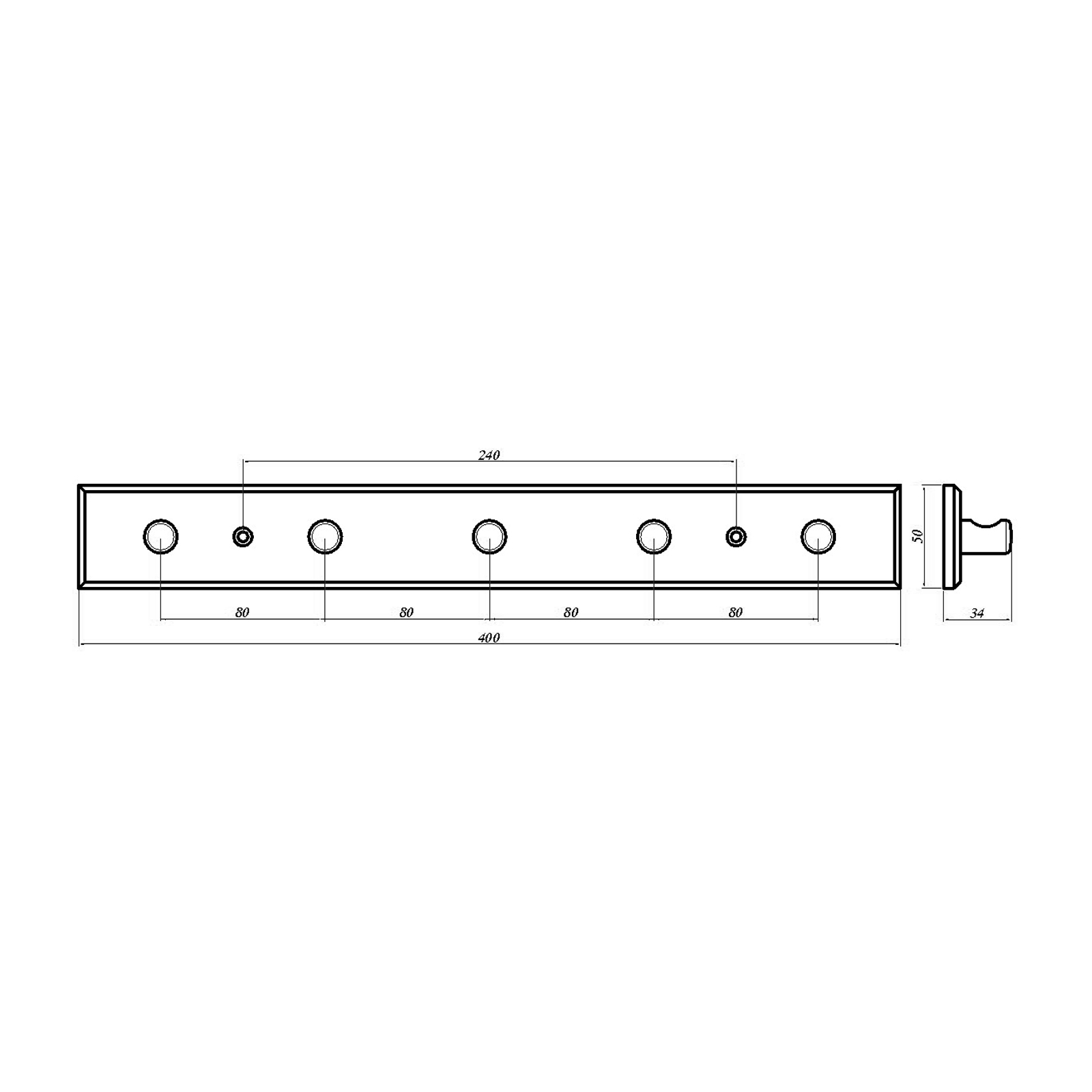 Simple Hook Rail 8170-400 - Image 2
